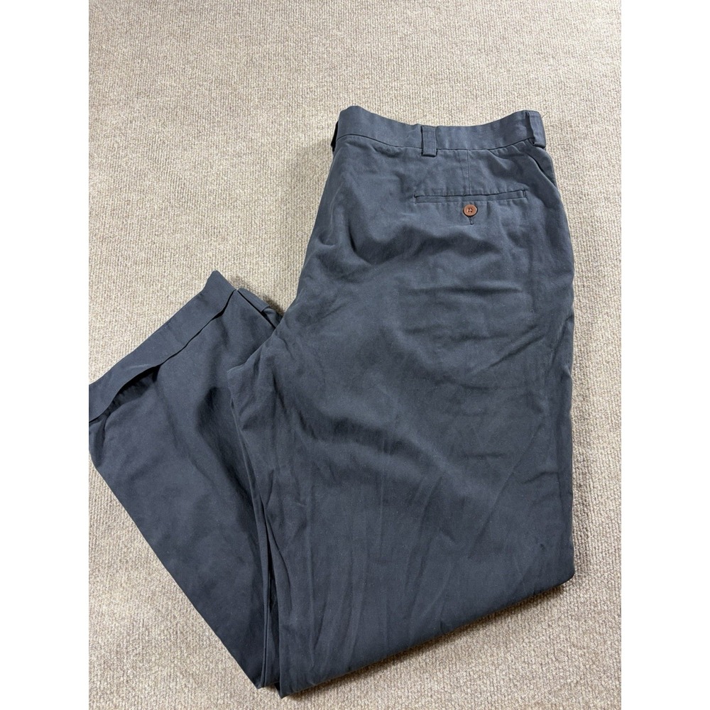 Barry Bricken Mens Dress Pants Size 42 Navy‎ Flat Front Cuffed Business Casual